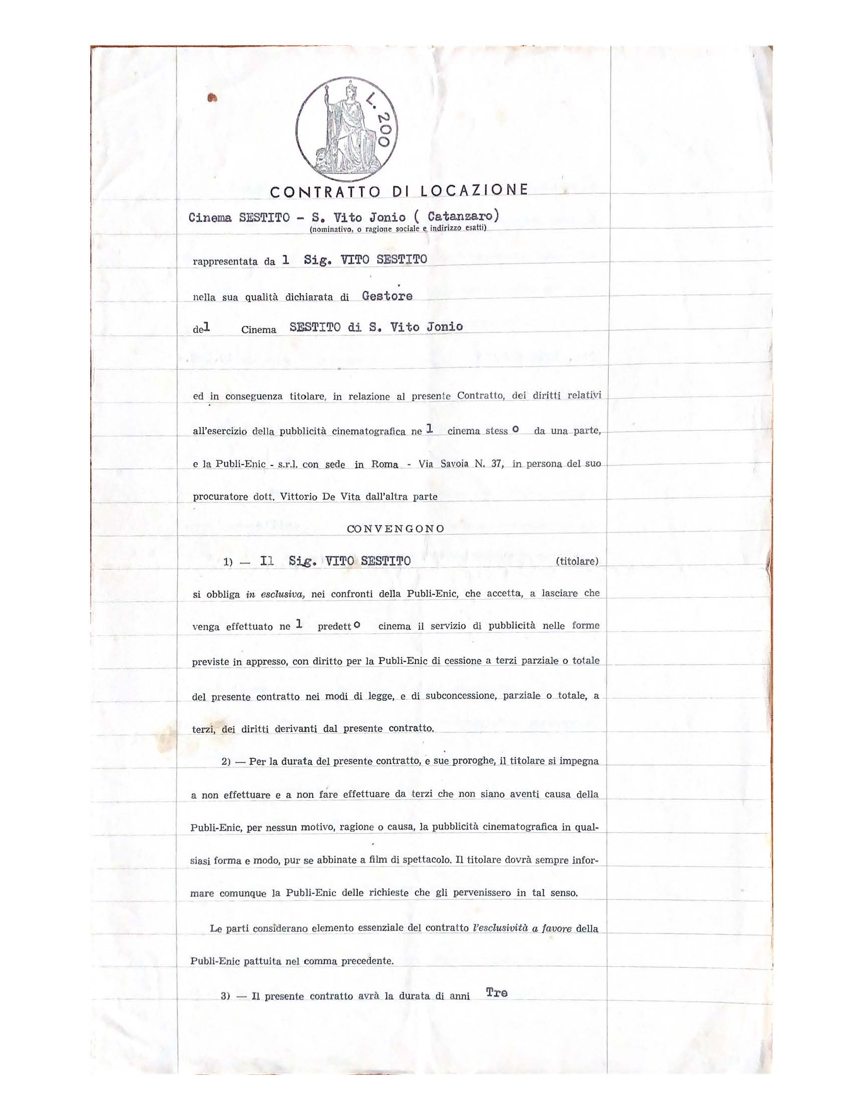 1957-03-15 Contratto pubblicità Publi-Enic 1